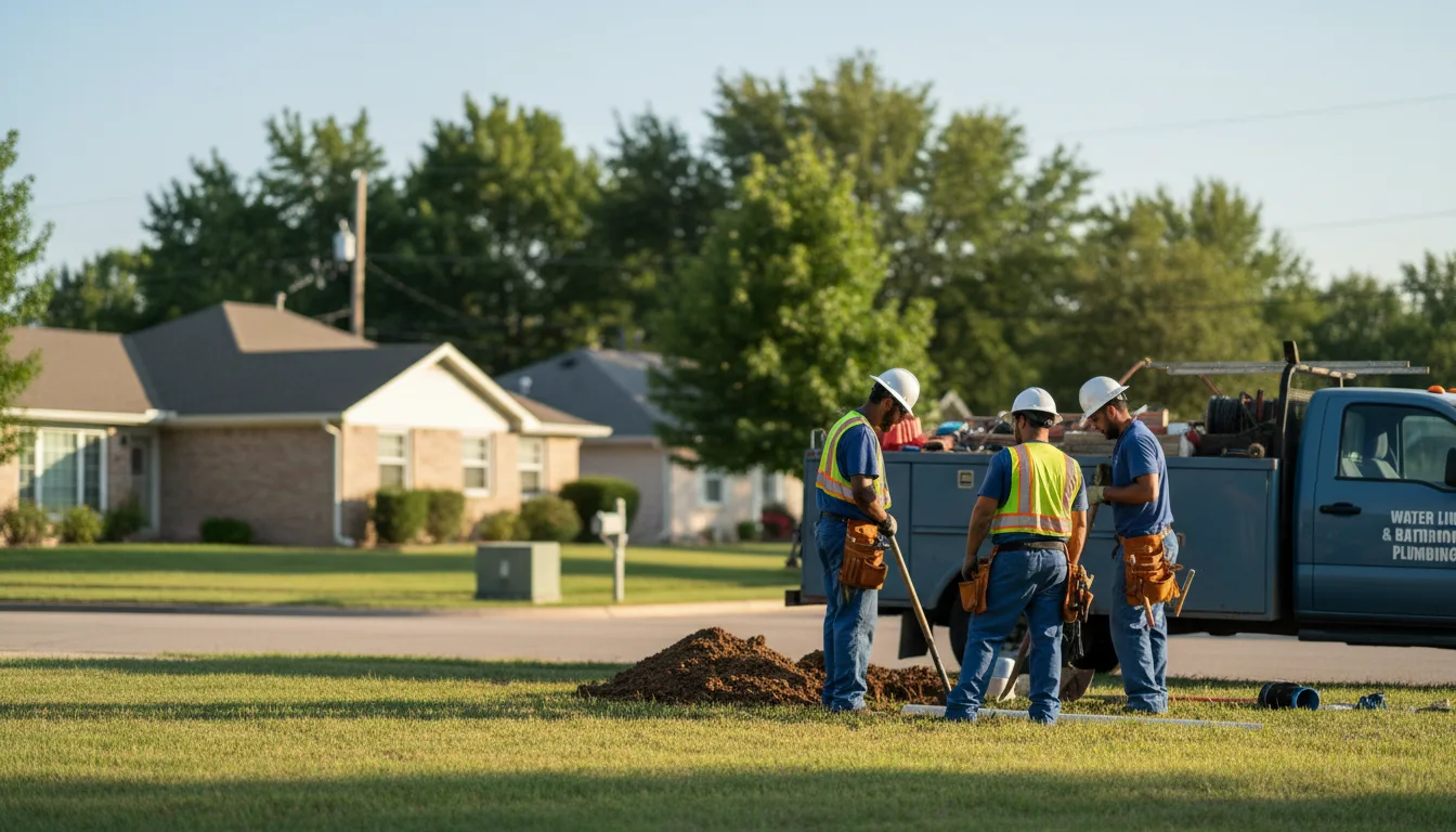 Residential water line and bathroom plumbing service in Camden, IN
